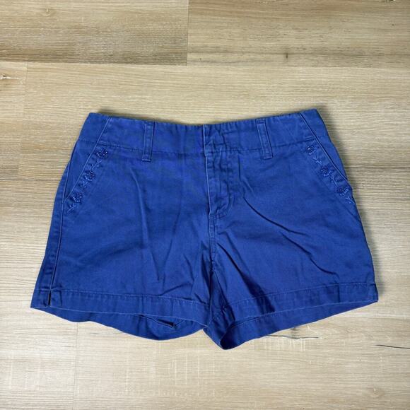 GAP Factory blue shorts with embroidered and beaded pocket detail, size 0 - Picture 1 of 5